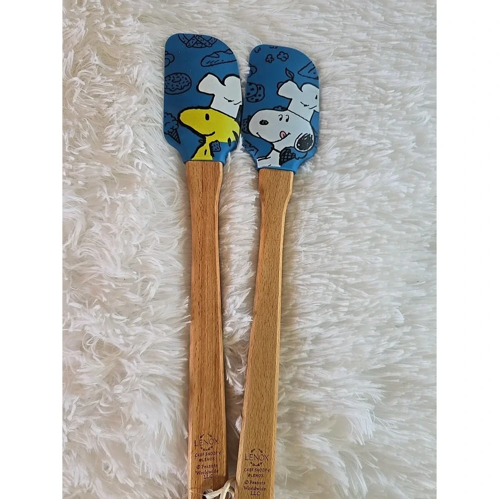 Lenox Chef‎ Snoopy Woodstock  2 Piece Silicone Spatula Set Collectible Blue